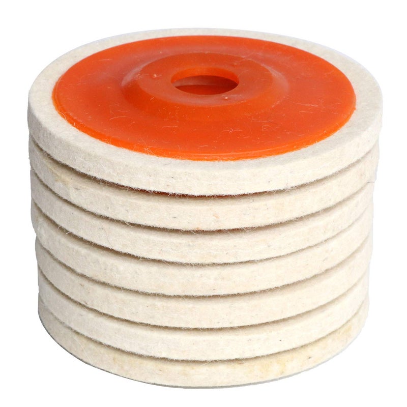 FPPO 4.5" x 7/8" Inch Wool Felt Disc Polishing Buffing Wheel Pad (4.5 inch 7pcs) - Image 1